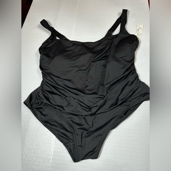 Anne Cole Black One-Piece Swimsuit 22W Women’s Plus Size - Picture 8 of 12